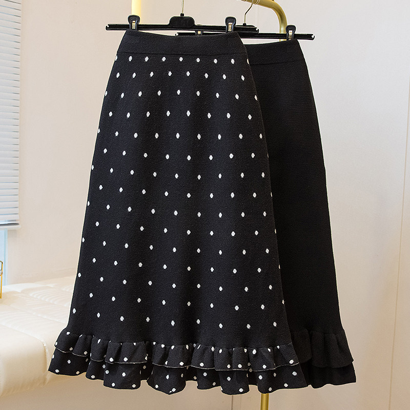 大码女装设计感波点花边半身裙2025秋季新款时尚洋气显瘦中长裙,女装/女士精品,大码半身裙,淘宝优惠券,粉丝福利购,淘宝优惠卷