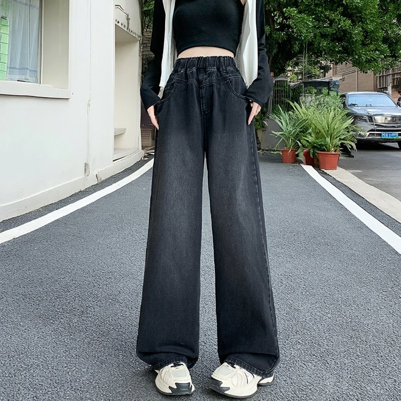 大码女装简约舒适垂感百搭牛仔裤2026春季新款高腰显瘦休闲阔腿裤,女装/女士精品,大码裤装,淘宝优惠券,粉丝福利购,淘宝优惠卷