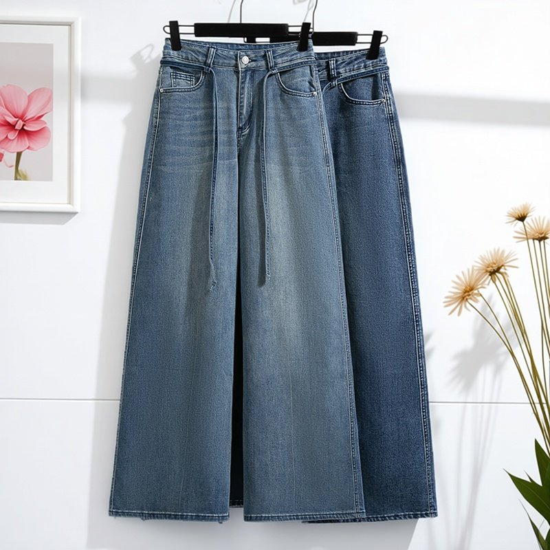 大码女装高腰遮肉显瘦拖地裤2026春季新款简约垂感休闲百搭阔腿裤,女装/女士精品,大码裤装,淘宝优惠券,粉丝福利购,淘宝优惠卷