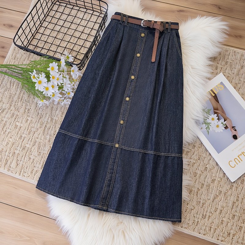 加大码通勤风简约垂感百搭牛仔半身裙2026春季新款高腰显瘦A字裙,女装/女士精品,大码半身裙,淘宝优惠券,粉丝福利购,淘宝优惠卷
