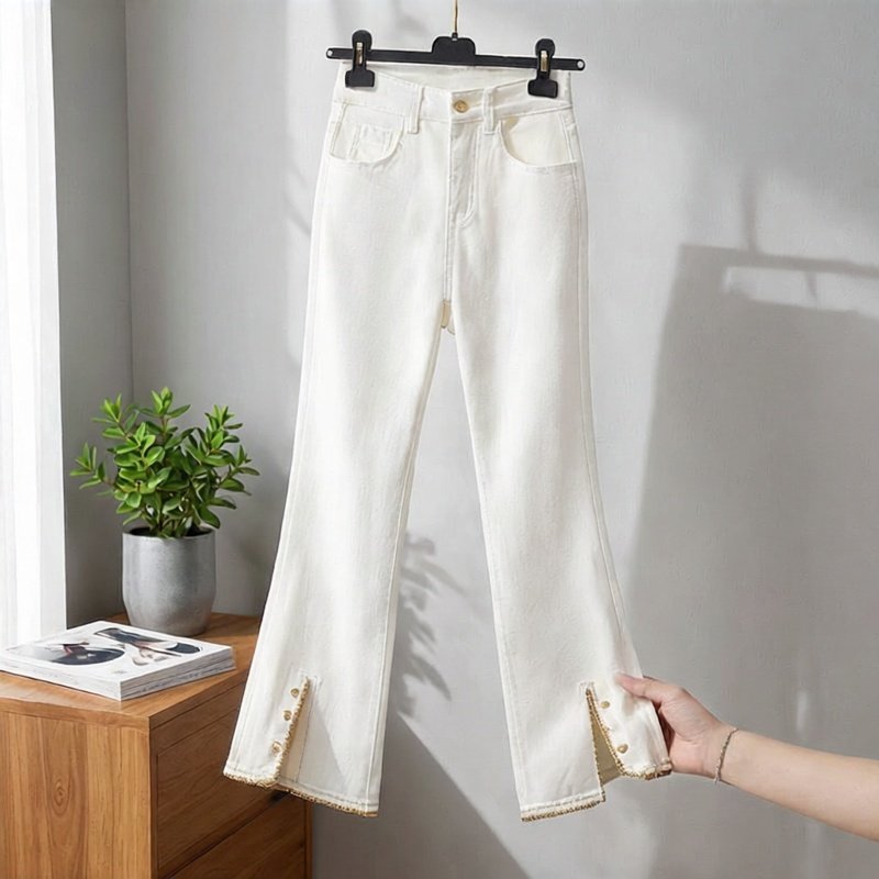 大码女装时尚透气弹力开叉九分裤2026春季新款高腰提臀收腹休闲裤,女装/女士精品,大码裤装,淘宝优惠券,粉丝福利购,淘宝优惠卷