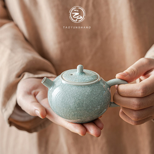 陶云尚汝窑冰花开片茶壶单壶