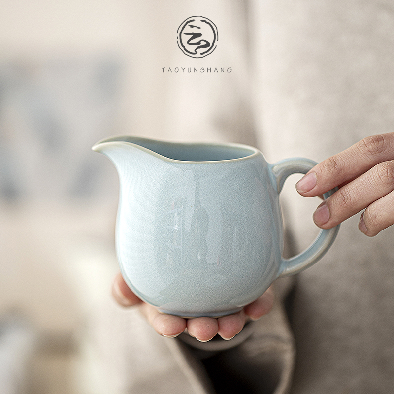 陶云尚汝窑开片可养公道杯