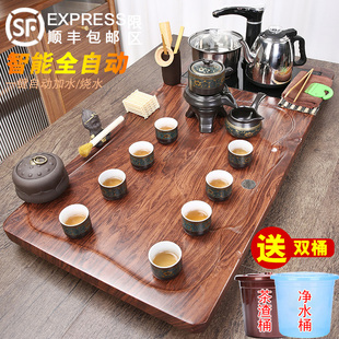 整套功夫泡茶海办公简约大号茶盘 全自动烧水茶台家用一体茶具套装