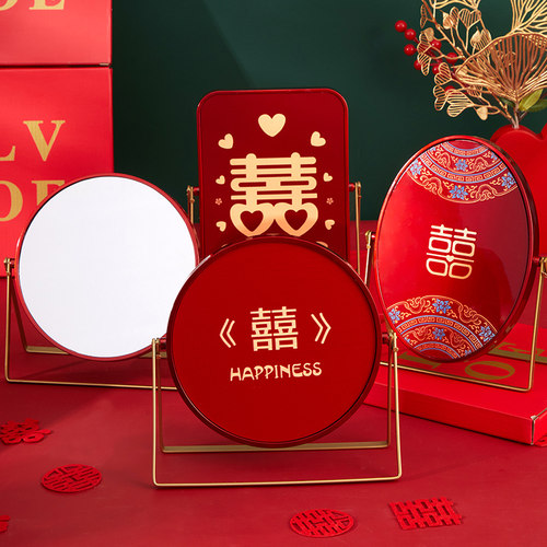 结婚陪嫁化妆镜子一对