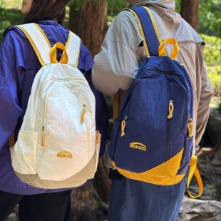 韩版撞色户外运动登山背包男大容量休闲书包女大学生防水双肩包潮
