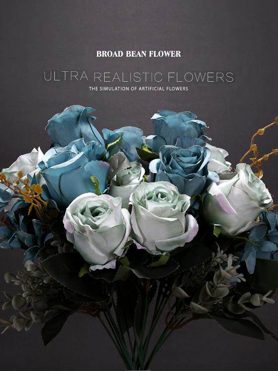 欧式覆古彷真花茶苞花束花艺9头玫瑰假花客厅桌面摆件装饰绢花藤,家居饰品,装饰摆件,淘宝优惠券,粉丝福利购,淘宝优惠卷