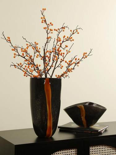 跃动的岩浆艺术艺术玻璃花瓶轻奢客厅茶几电视柜可水培花器装饰品