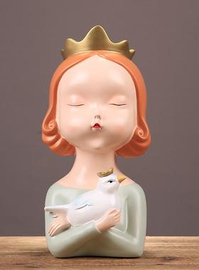 可爱少女心艺术创意北欧桌面摆设生日礼物装饰品欧式树脂摆件公主