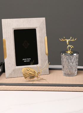 长方形茶几样板间梳妆台收纳托盘