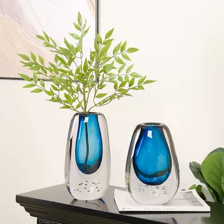 轻奢蓝色艺术气泡艺术玻璃花瓶