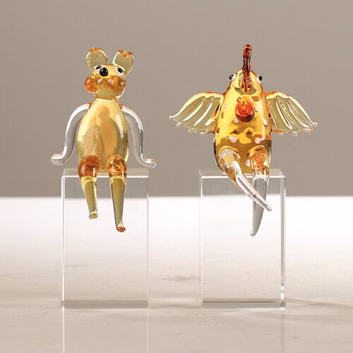 轻奢艺术玻璃动物摆件装饰品礼品