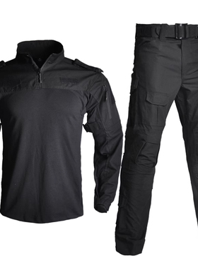 户外执勤军迷野战黑色训练服耐磨吸汗青蛙服套装男