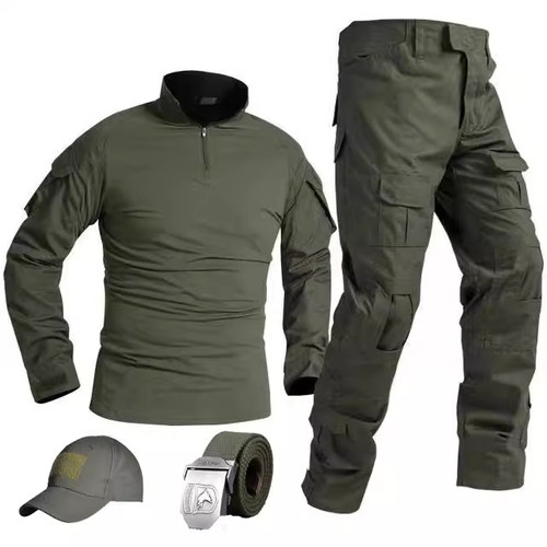 蛙服军绿色战术套装男夏季户外团建拓展工装耐磨迷彩作训服