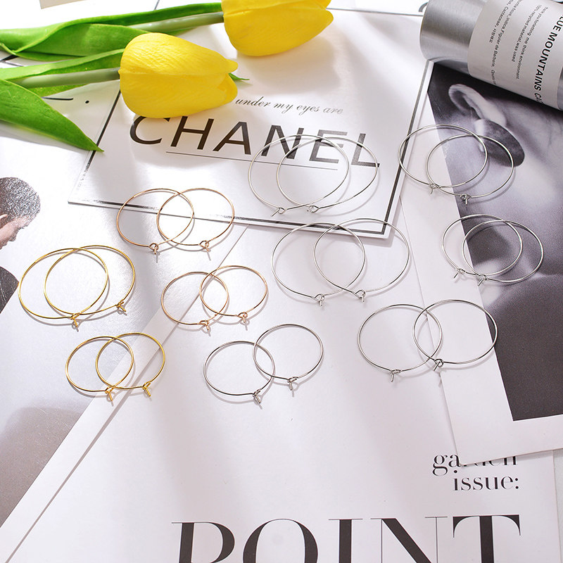 diy饰品配件耳环简约时尚个性9字衣架耳圈耳钉耳挂耳坠手工制作