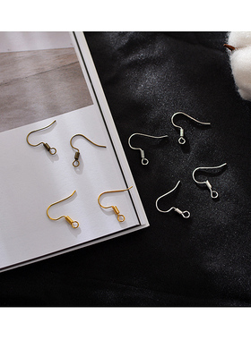 DIY饰品配件15MM耳勾耳环挂头耳坠 银耳钩金色/白K/银色/古青1249