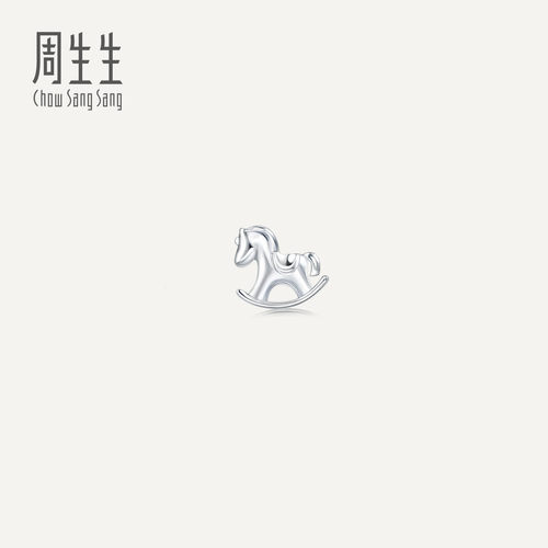 铂金小木马单边耳钉周生生