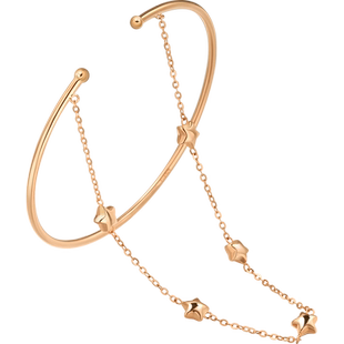 周生生18K金玫瑰金LOVE DECODE星星彩金手镯90233K