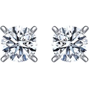 周生生PROMESSA如一系列18K白色黄金钻石耳钉耳环03752E