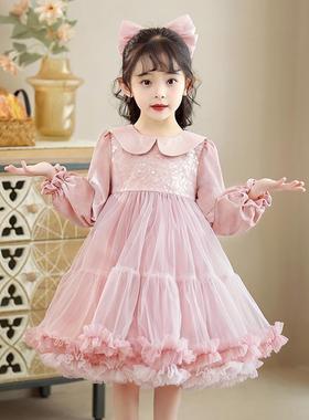 英国next ttat公主裙女童秋冬2025新款儿童洋气连衣裙女孩演出服