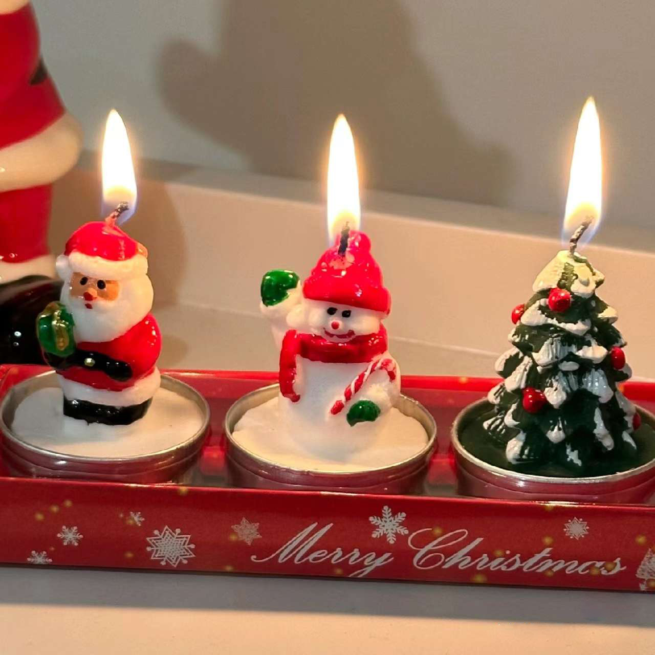 蜡烛家用迷你圣诞节装饰品