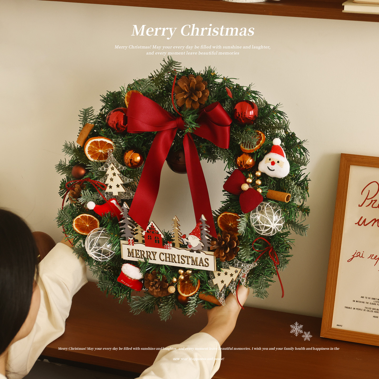 迷饰PE混圣诞花环2025新款挂件