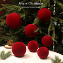 迷饰 饰品植绒红色圣诞球ins圣诞树挂件节日氛围场景布置 圣诞节装