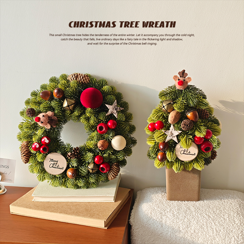 迷饰圆头诺贝松圣诞树桌面摆件