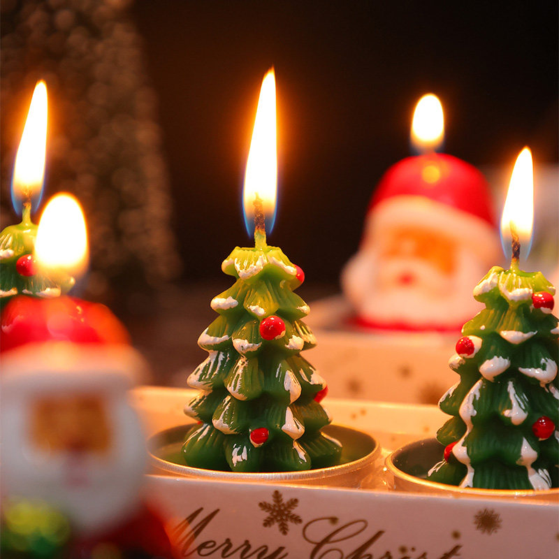 圣诞小礼品蜡烛圣诞树老人雪人礼品创意节日礼物场景布置装饰用品