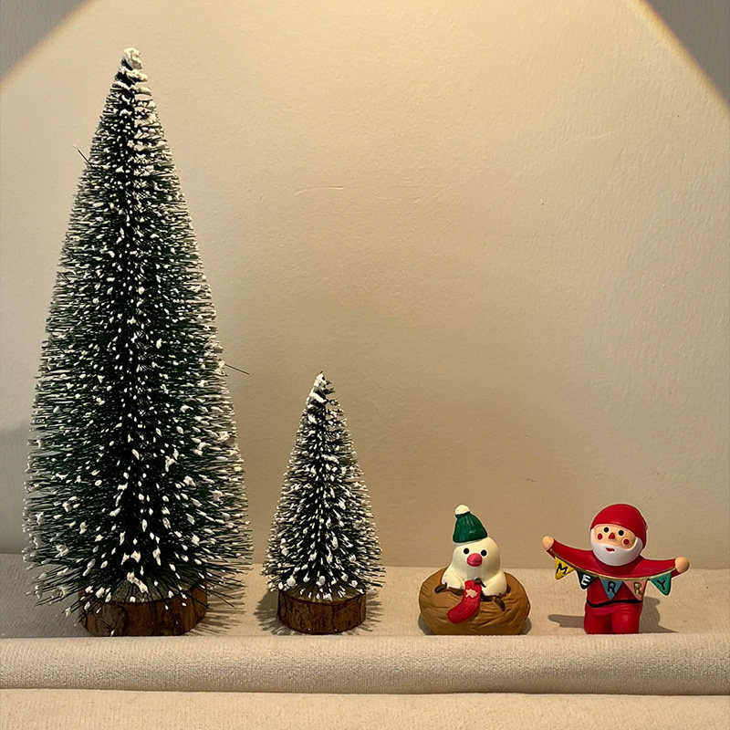 圣诞节装饰迷你小型摆件松针圣诞树家用桌面场景布置拍照道具摆台