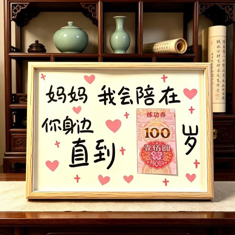 母亲节木质摆台相框送父母