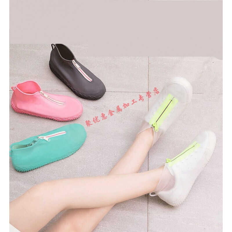 新款加厚硅胶防水雨鞋套带底防滑耐磨户外男女款下雨天鞋JYH升级