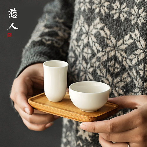 德化白瓷套装配件培训茶室闻香杯