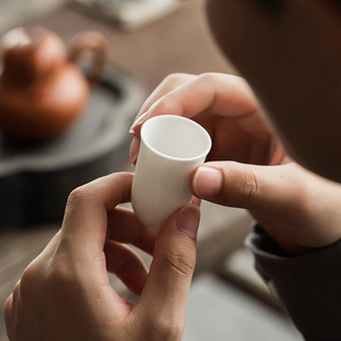 德化猪油白瓷闻香杯套装单杯功夫茶具茶道茶艺配件茶杯品茗杯