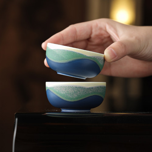 山海窑变碗杯陶瓷茶杯主人杯新款个人专用喝茶杯子品茗杯功夫茶杯