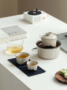 有盖碗旅行茶具一壶两杯便携式套装化妆品袋公平杯户外泡茶定制快