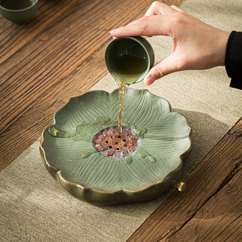 憨人复古迷你家用小号茶盘一壶一杯简约茶台禅意茶托盘壶承储水式