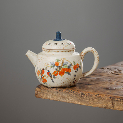 青花火石陶瓷宫灯壶功夫茶壶2025新款茶水分离泡茶壶泡茶家用茶壶