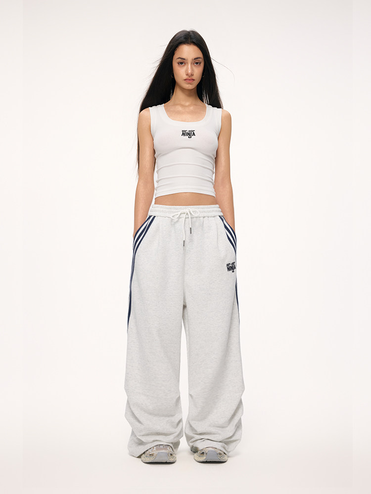 Unleash Your Vibe: HIPHOP NINJA Three-Stripe Loose Sweatpants - Product image 5