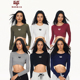 HIPHOP 多色 紧身长袖 NINJA街舞秋冬露脐短款 上衣女跳爵士舞美式