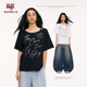 HIPHOP T恤上衣女慵懒风嘻哈街舞跳爵士舞罩衫 NINJA美式 宽松短袖