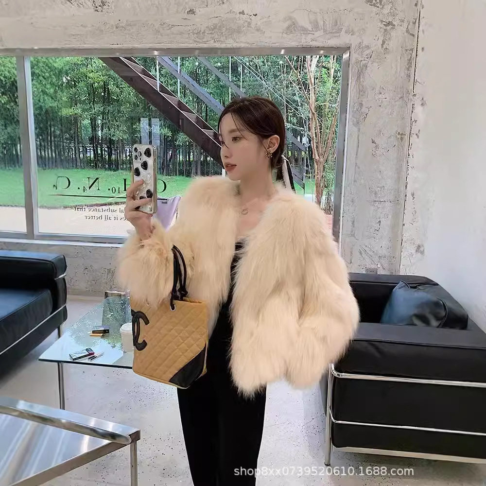 秋冬皮草女短款新款仿狐狸毛新款网红年轻韩版冬毛毛短款外套