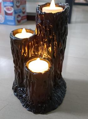 独立站万圣节新品Melting Candle Cluster蜡烛簇树脂烛台树丛摆件