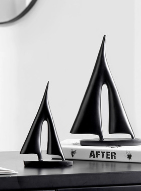 北欧现代简约帆船小摆件树脂工艺品创意客厅办公室桌面家居装饰品