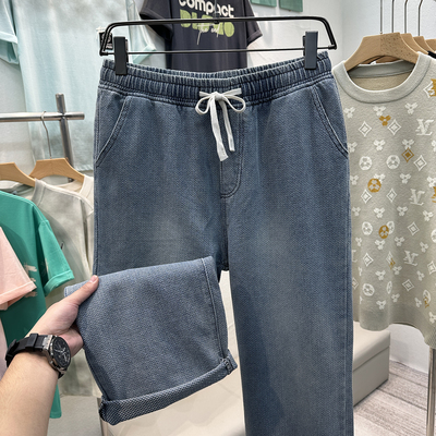 男士牛仔裤秋冬季复古美式高街宽松潮流百搭痞帅风休闲阔腿长裤子