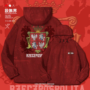 波兰立陶宛联邦标志天主复古连帽夹克男女立领外套棉服潮设 无界