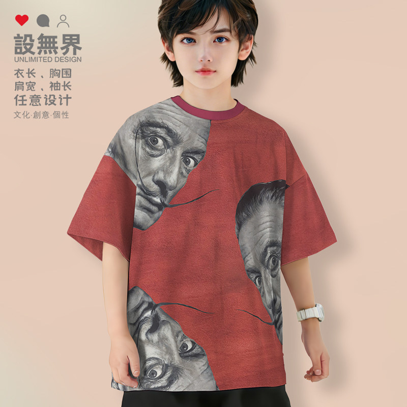 萨尔瓦多达利肖像欧美风落肩T恤图片