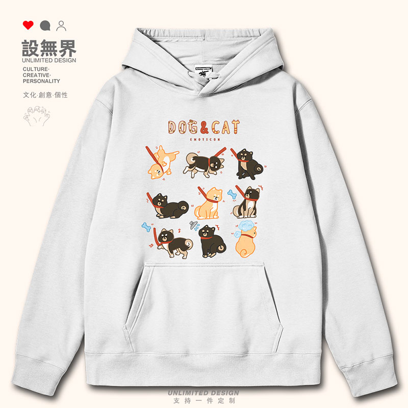日系柴犬狗狗汪汪队玩耍连帽卫衣