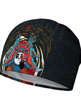 原创国潮大熊猫京剧脸谱变脸棉帽