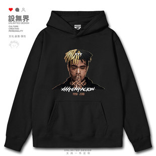 纪念XXXTentacion欧美嘻哈说唱歌手连帽卫衣男女帽衫0015设 无界
